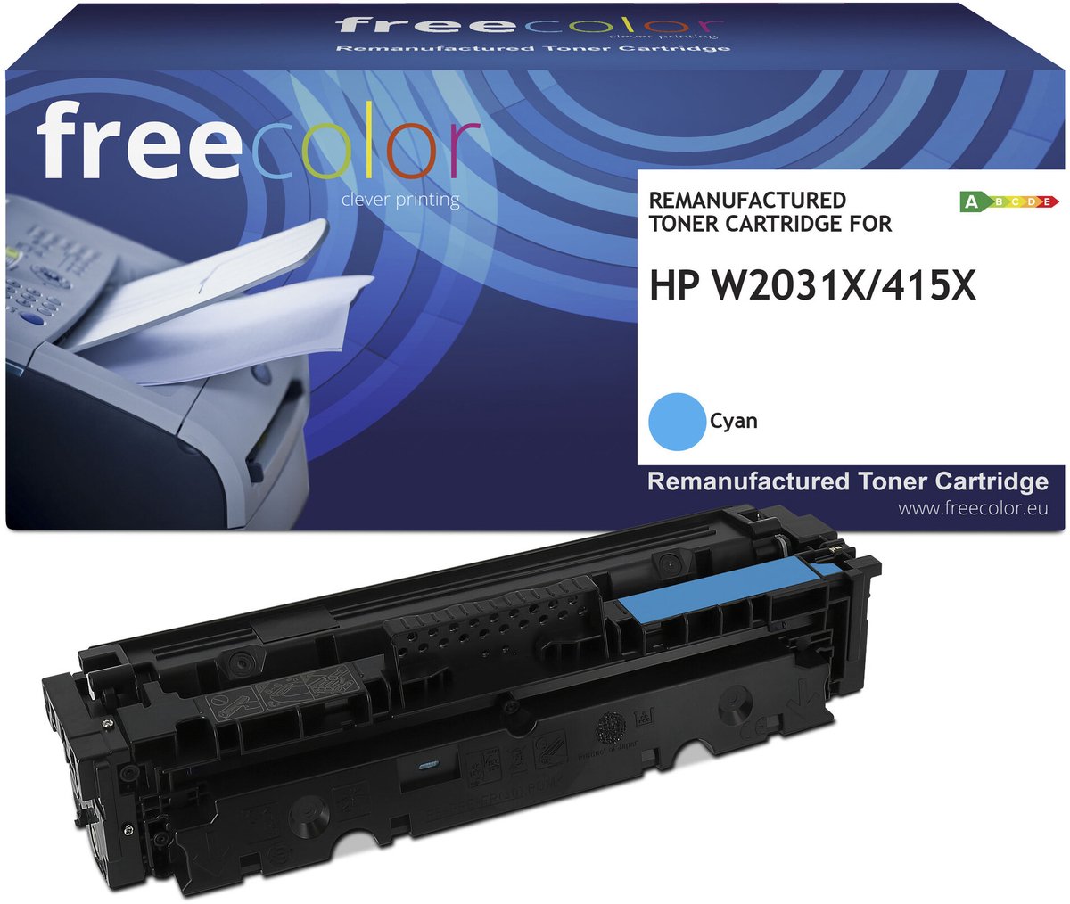 Freecolor - Vervangt HP 415X (W2031X) Toner - Cyaan - 6.000 pagina's - Compatible
