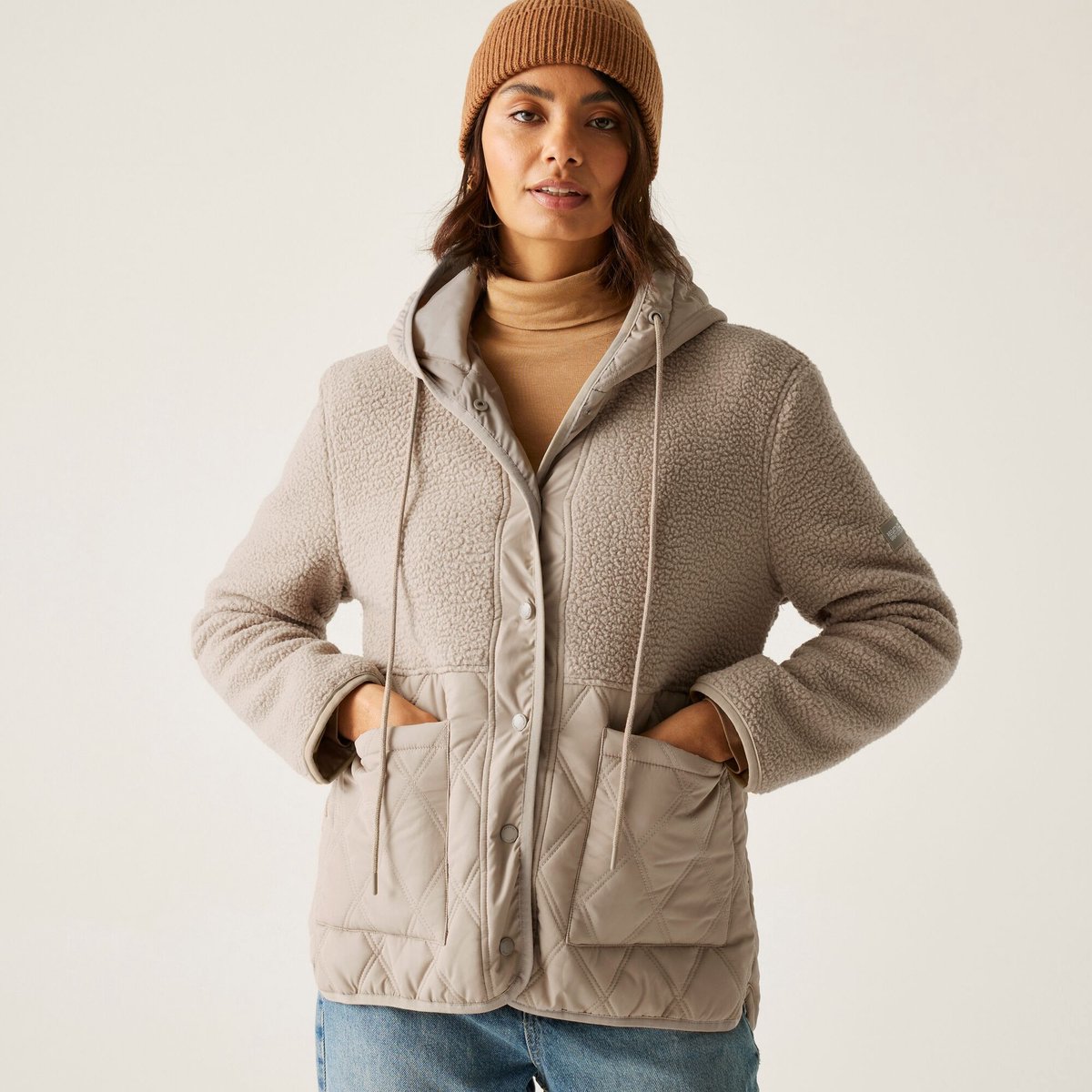 Mikayla waterafstotende isolerende donsjas met capuchon voor dames Beige
