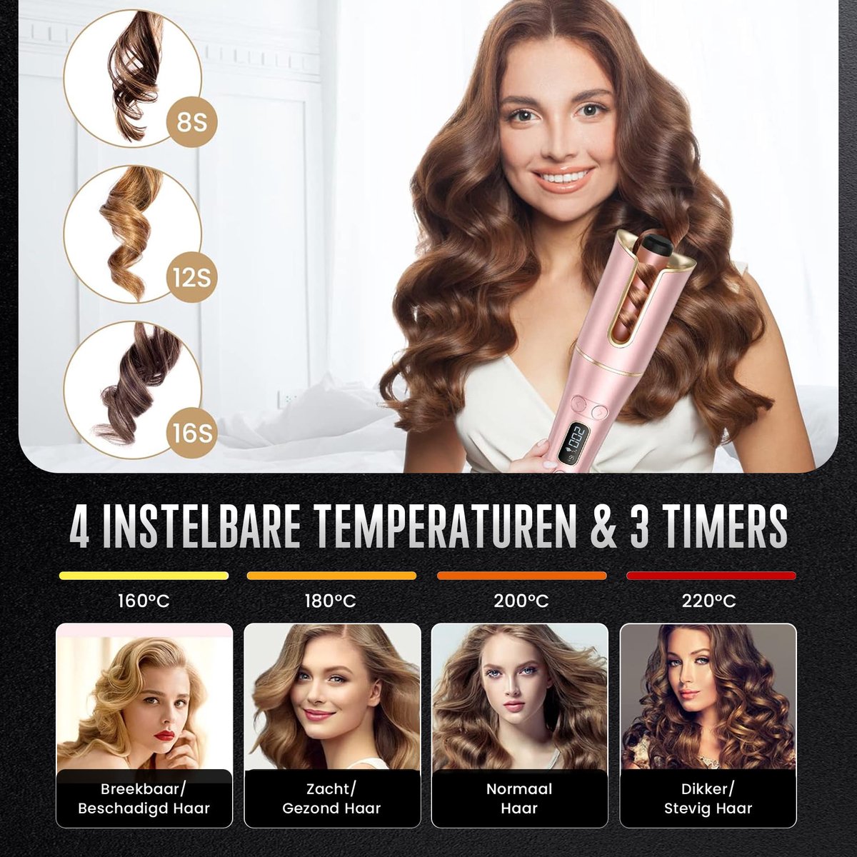 De Gadgetwinkel EasyCurl Automatische Krultang met Haarkam - afbeelding 2