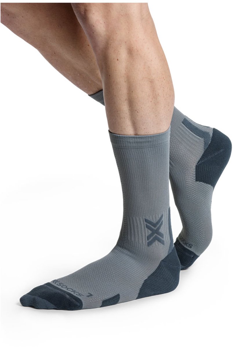 X-Socks Run Discover Crew Hardloopsokken Raincloud/X 35-38 Zwart
