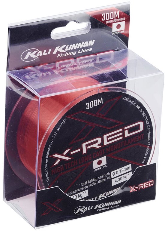 Kali Kunnan X-red Monofilament 300 M Rood 0.450 mm van Kali Kunnan — afbeelding 2