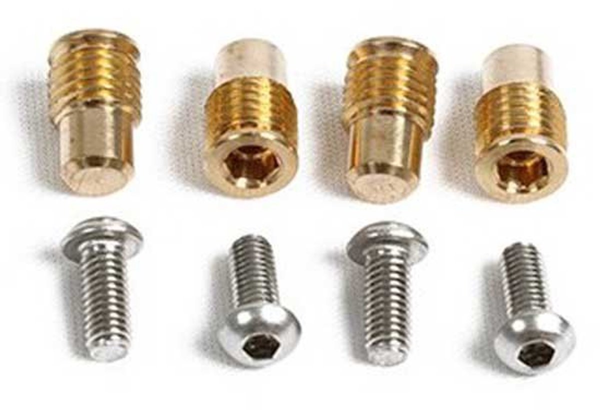 Pike N Bass Messing 4 Waterdichte M8-inserts + Schroef Grijs,Goud M8