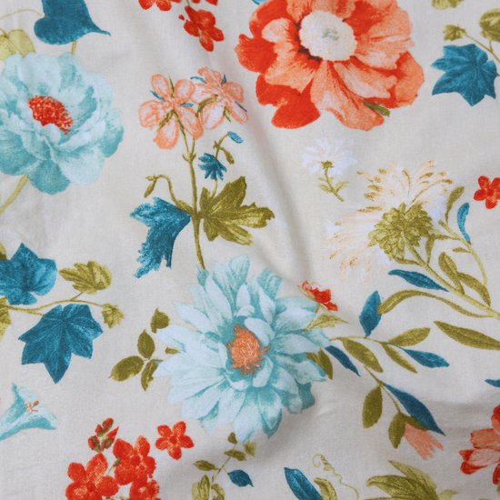 Luxueuze Terschellinger Flanellen Winter Dekbedovertrekset - Veldbloemen Vintage - Voor Ultiem Comfort en Warme Nachten - 140x200/220 cm van Merkloos — afbeelding 2