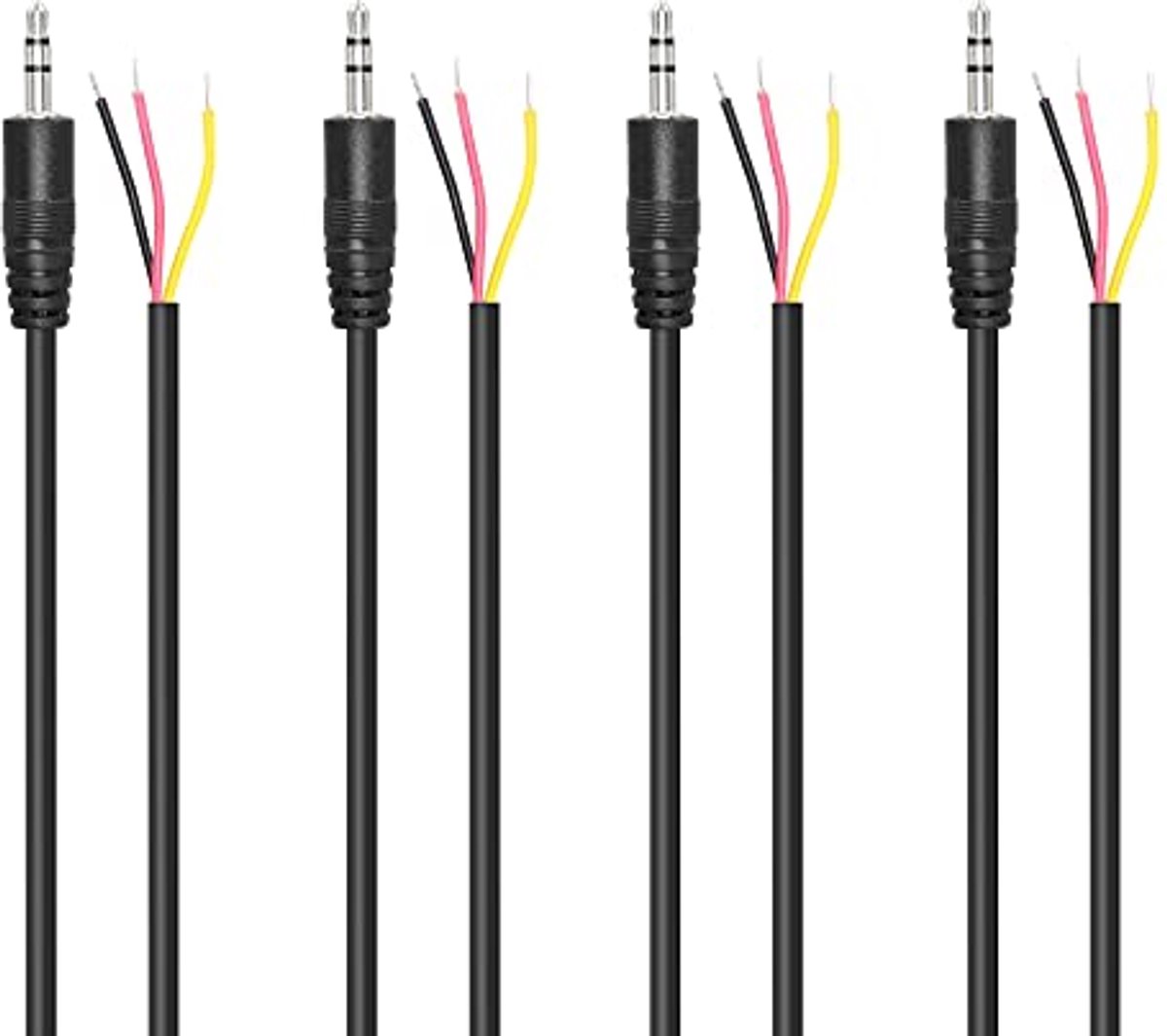 3.5mm Mannelijke Plug naar Naakte Draad Audiokabel - 1M (4-Pack) voor Audio Apparatuur