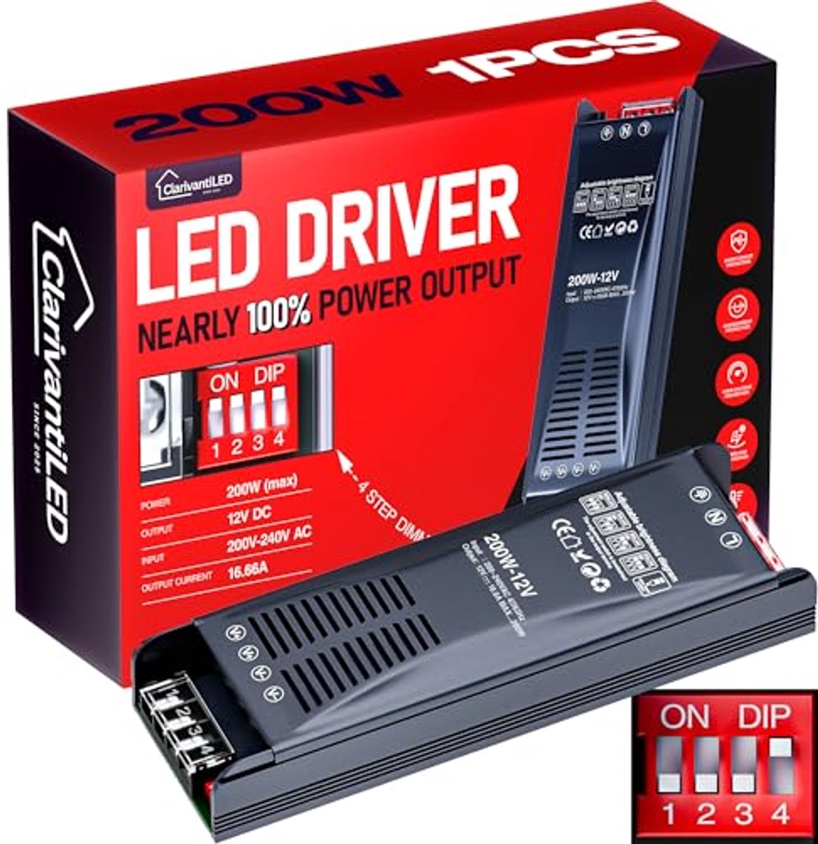 Transformator 220V naar 12V LED-driver - 200W