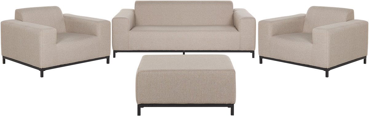 Beliani ROVIGO - Loungeset voor 5 - Beige - Kunststof