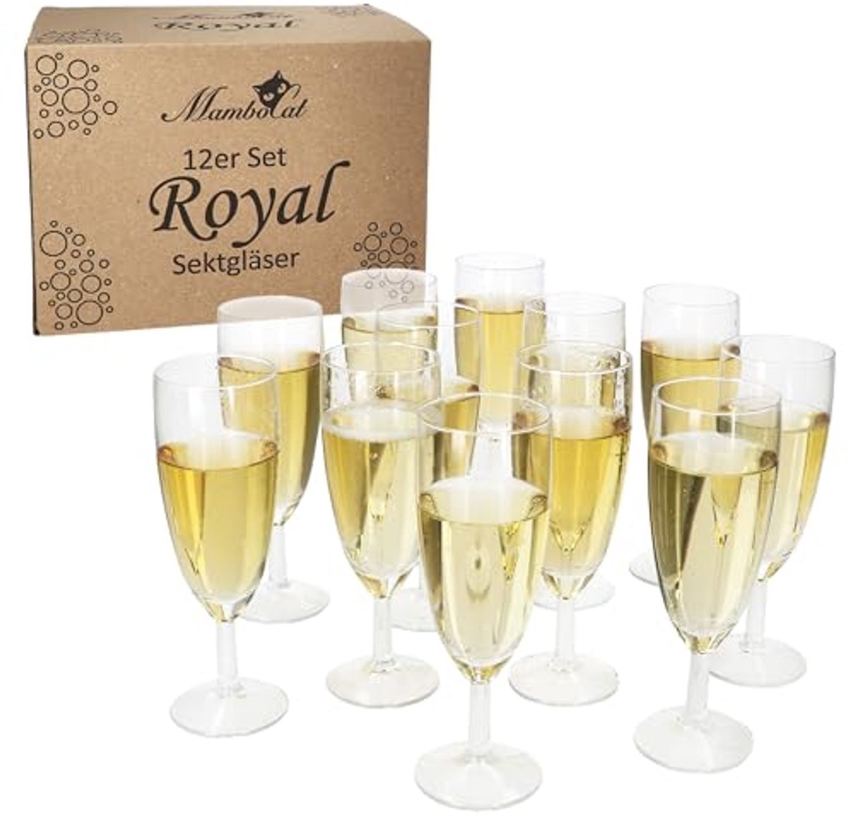 Moderne champagneglazen voor bruiloften en feesten - 140 ml, 16 cm hoogte