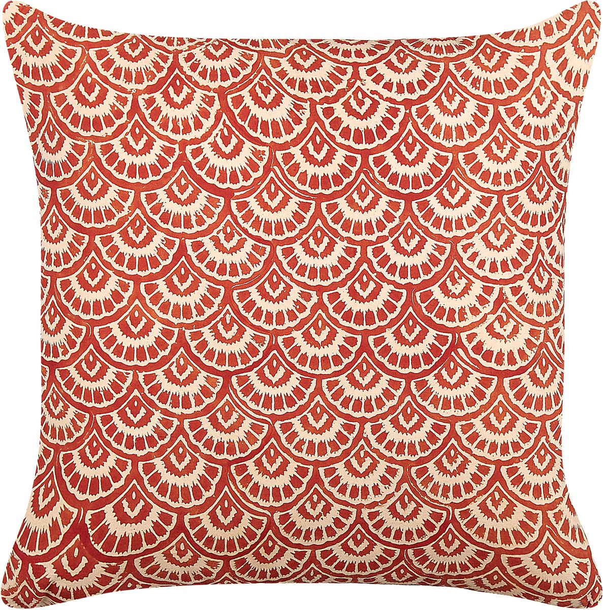 Beliani RHUS - Sierkussen - Rood/Off-white - 45 x 45 cm - Katoen