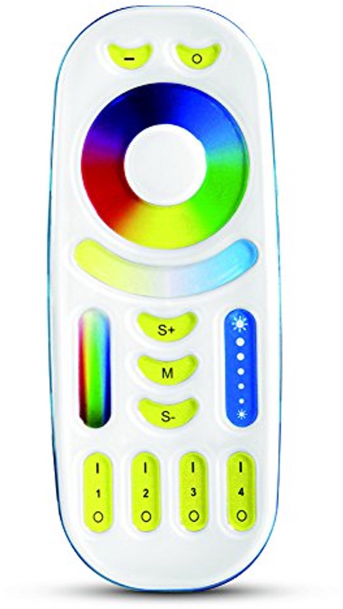 Draadloze 4-Zone Afstandsbediening voor RGB+CCT LED-lampen en Stripcontrollers
