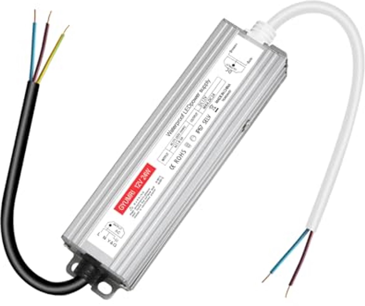 Waterdichte LED Transformator 12V 24W - Ultra Dun, Stil en Flikkervrij