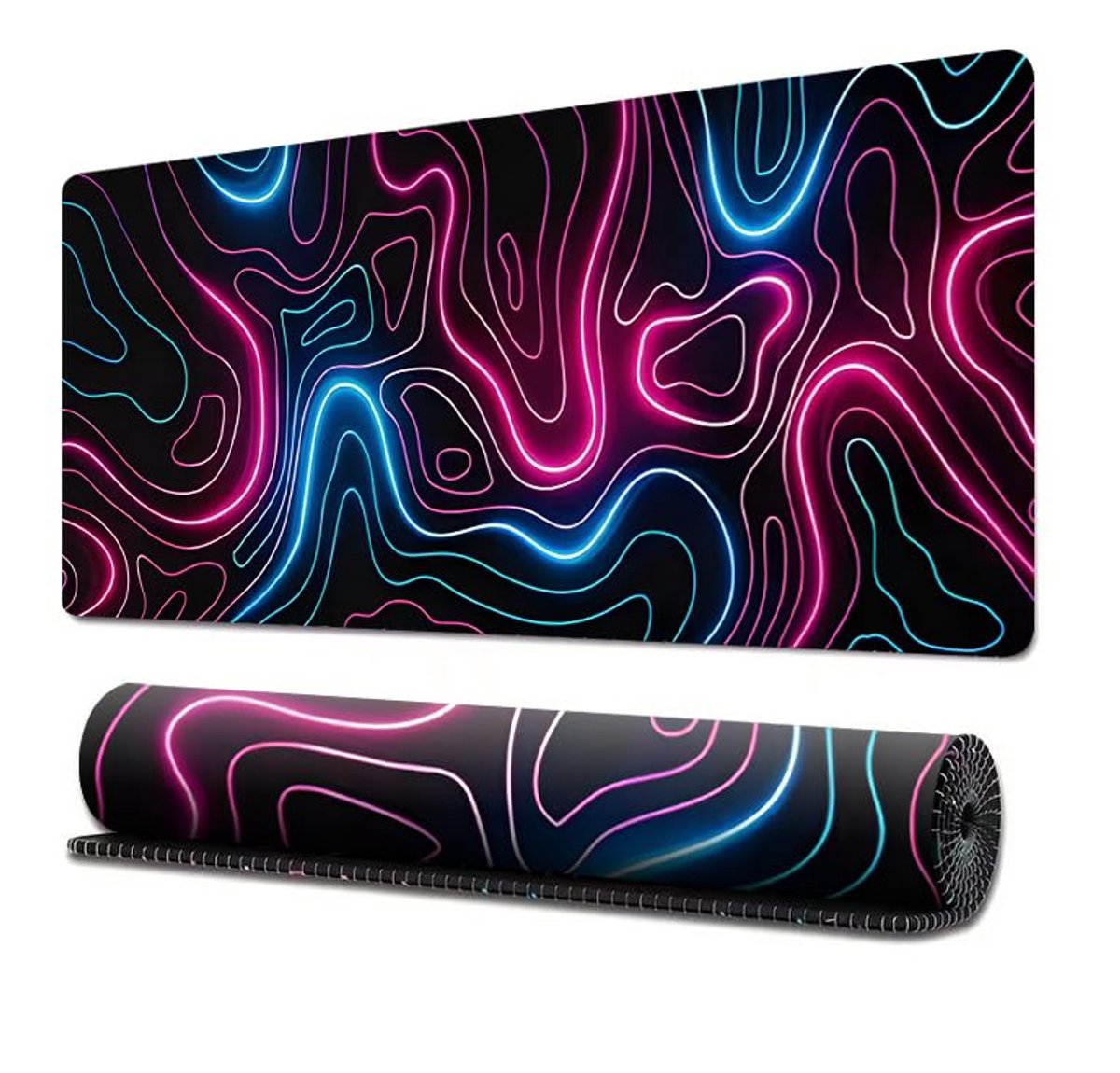 XL Muismat voor Gaming en Werk met Antislip Basis en Genaaide Rand - 90x30 cm