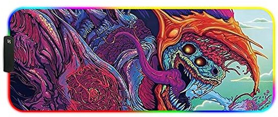 Grote RGB Gaming Muismat XL - 800x300x3 mm met LED Verlichting en Antislip Rubber Basis voor PC en Laptop