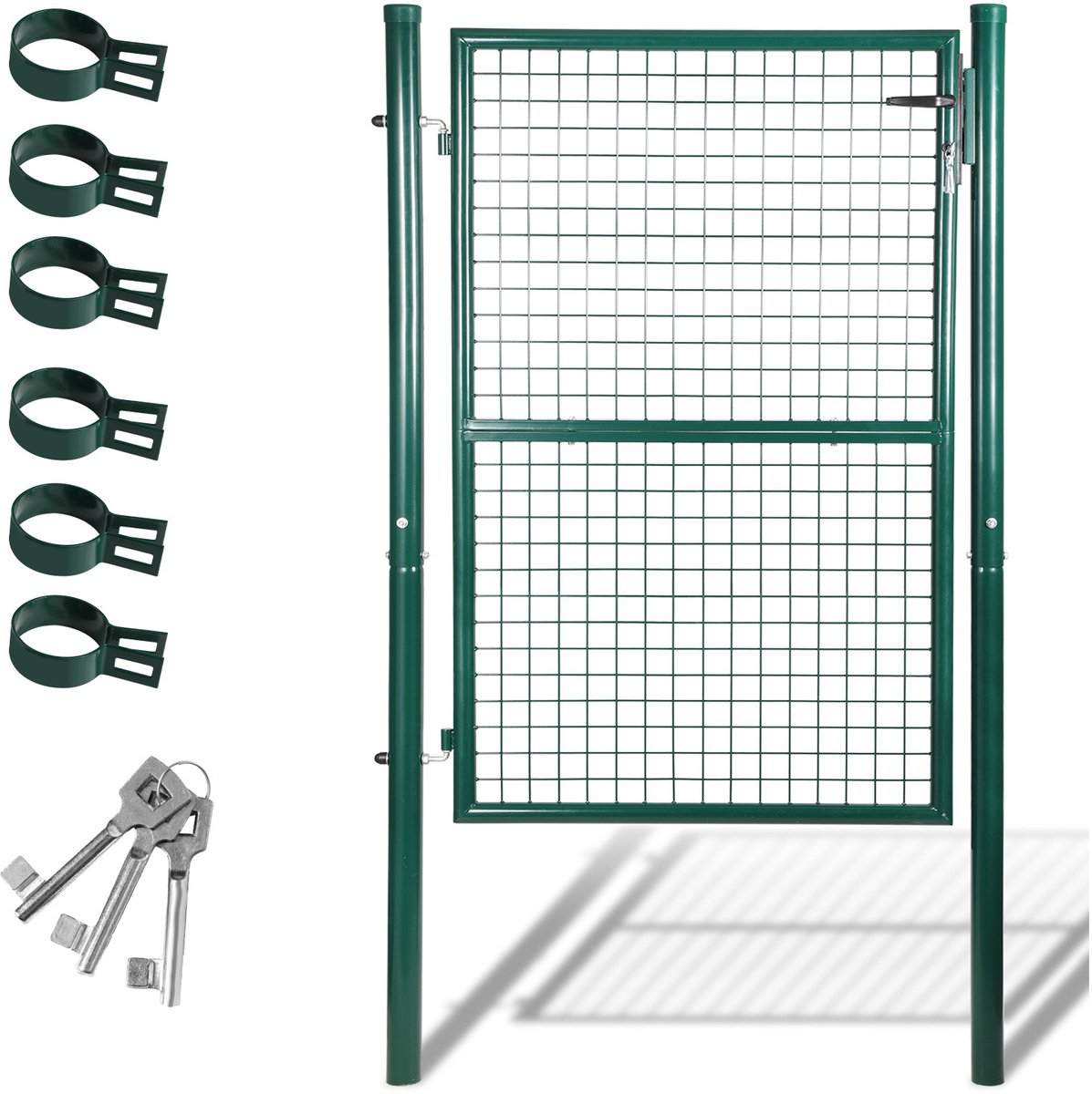 Poort gepoedercoat staal Tuinpoort Metalen tuinhek Opritpoort Paal Gaashek Tuindeur 150x10