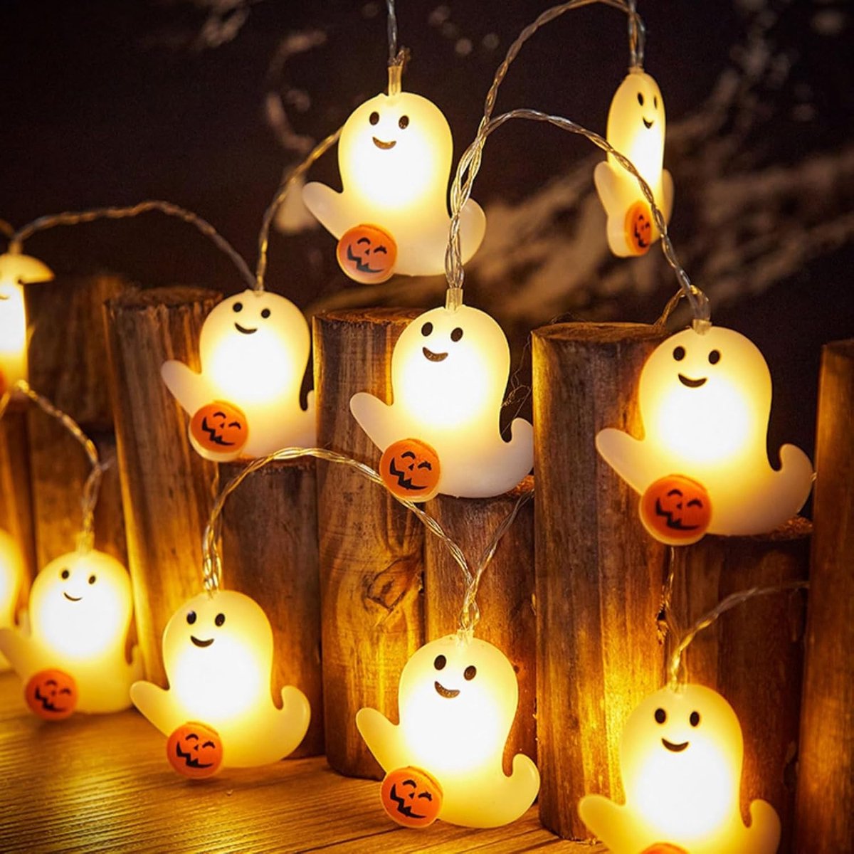 Lichtsnoer - Halloween decoratie - Halloween Lichtslang - Batterij Aangedreven Warm Licht - Sfeervolle Feest Decoratie - Halloween LED Lichtsnoer Pompoen Decoratie - Halloween Verlichting voor Binnen & Buiten - 4.5m 30 Lampjes — cadeau in Wonen & Interieur - foto 8