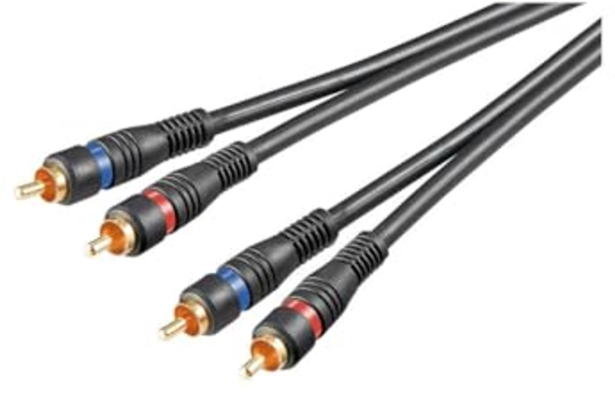Stereo Aansluitkabel 2x Cinch - Dubbel Afgeschermd, Hoge Kwaliteit