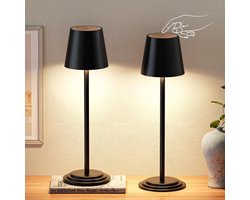 Draadloze Waterdichte Tafel Lamp met Batterij - Set van 2 Aanraak Dimbare LED Buiten Tafel Lamp met 256 Kleuren en 3 Modussen voor Bureau - Restaurant - Slaapkamer