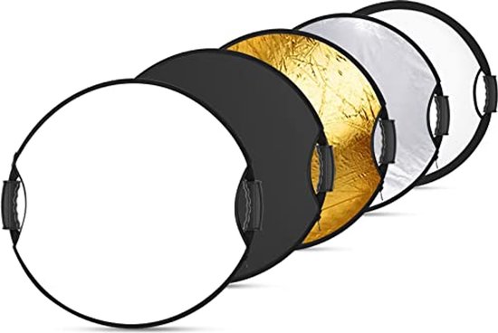 NEEWER 56 cm lichtreflector met handvat en 3/8 draad, 5-in-1