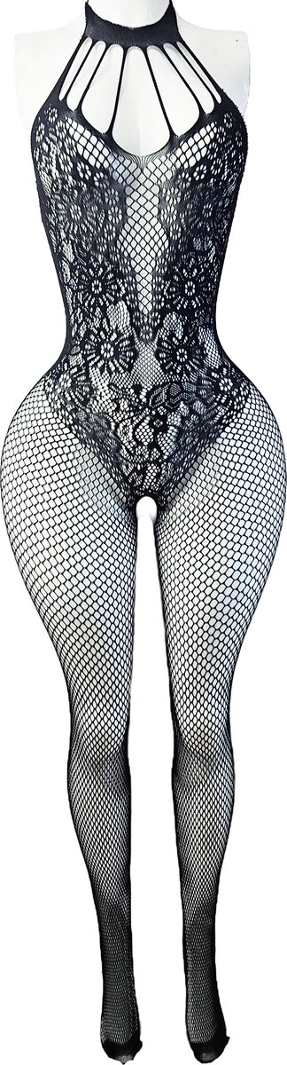 BamBella ® - Panty pak -Onesize - body suit - Dames - Onesize - Erotische jumpsuit van kant lingerie zwart
