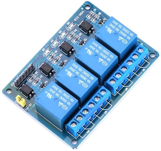 4-kanaals relaismodule voor Arduino en microcontrollers - 5V relais ...