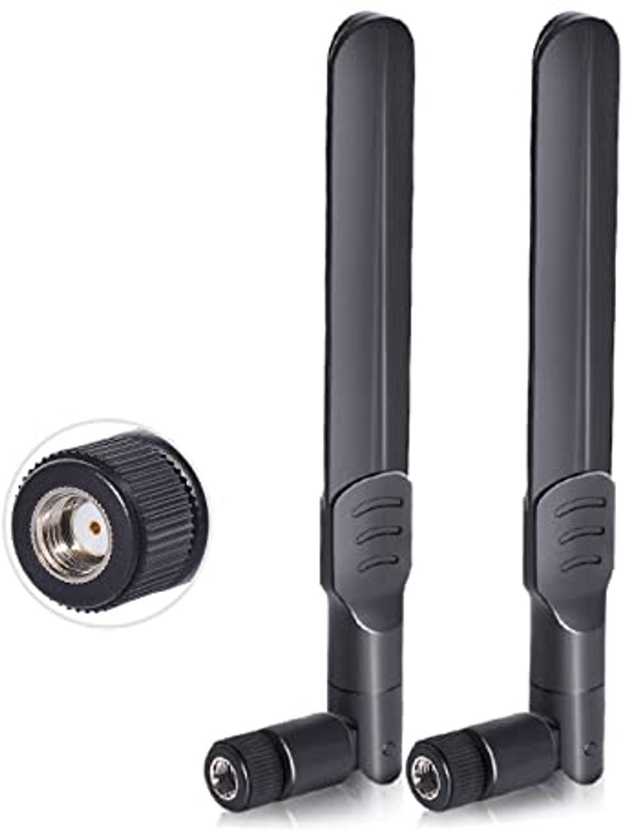 Dual Band WiFi Antenne 8dBi MIMO RP-SMA Male Antenne 2-Pack voor Draadloze Routers en Netwerkkaarten