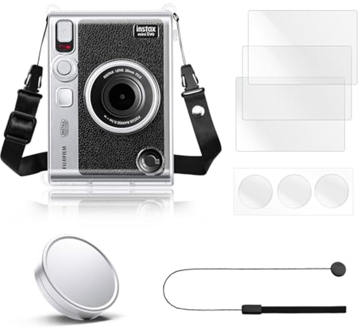 Mini EVO Case - Beschermhoes voor Instax Mini EVO Instant Camera met Afneembare Schouderriem