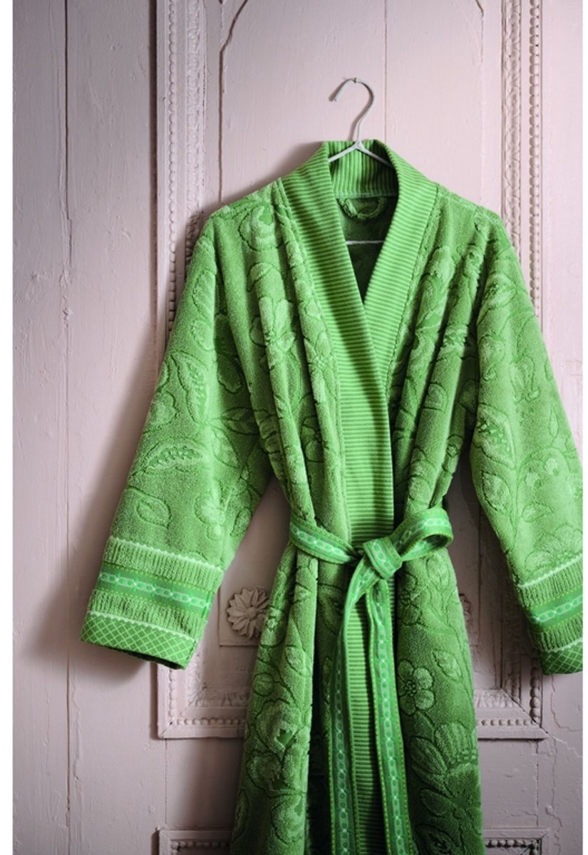 Pip Studio Jasmin Jacquard Bathrobe Badjas - Groen - XS