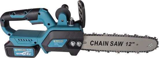 Accu Kettingzaag 12 – 24V – Borstelloos – Inclusief 2x 4Ah Batterijen & Koffer | Zincline