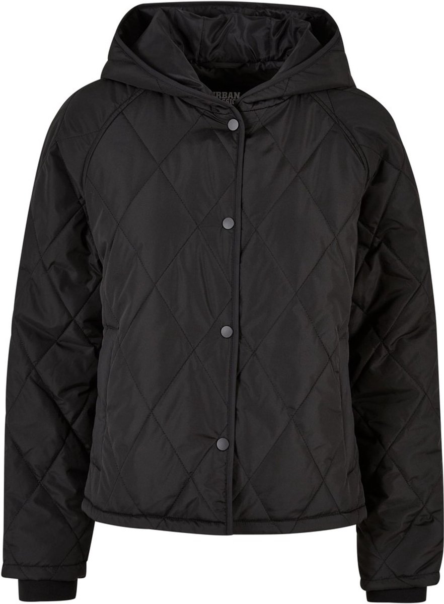 Urban Classics Oversized Diamond Quilted Hooded Jacket XS Zwart