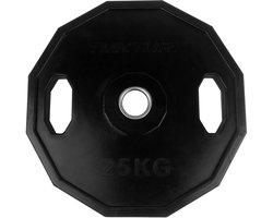 Tunturi Olympische Halterschijf - Halter gewichten - 1x 25 kg - 50mm - Rubber - Incl. fitness app