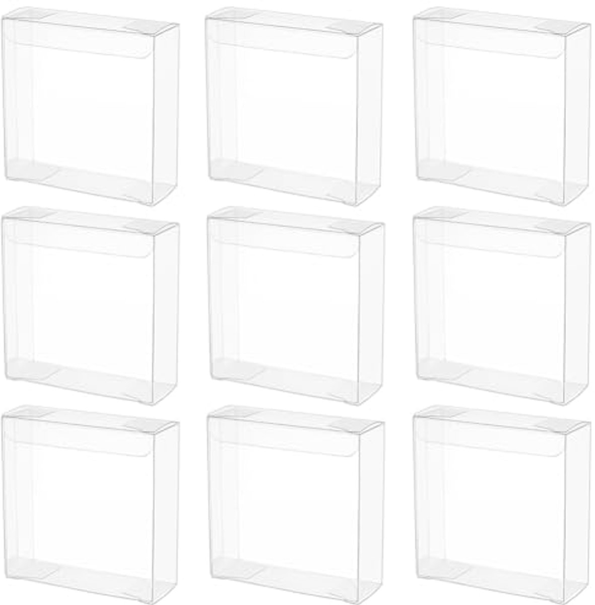 20 Stuks PVC Geschenkdozen 9x9x3 cm - Doorzichtig - Voor Snoep en Chocolade