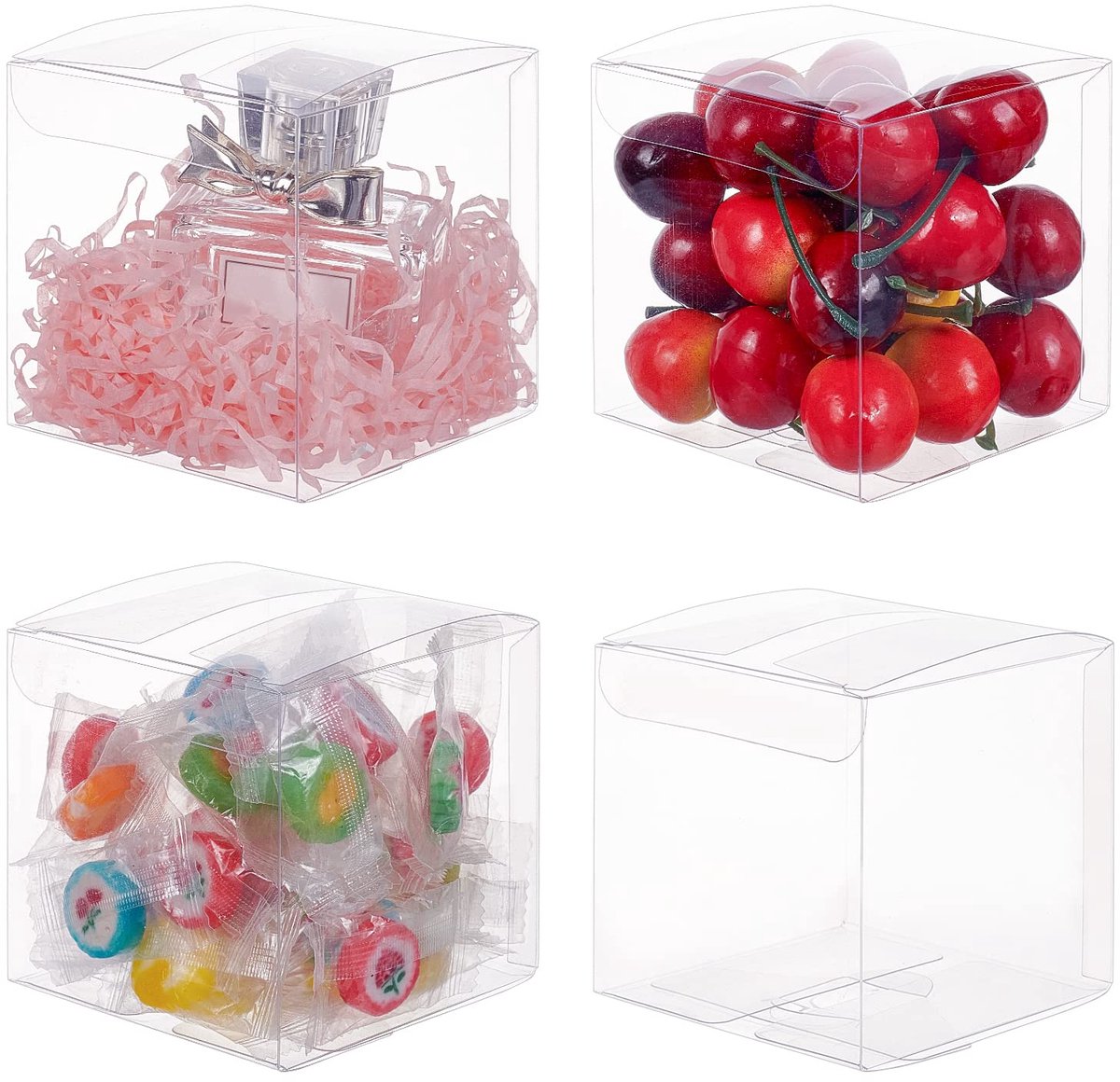 30 Stuks PVC Geschenkdoosjes - 8 x 8 x 8 cm - Transparant - Voor Bruiloften en Bedankcadeautjes