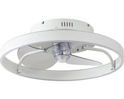 QAZQA maddy - Dimbare LED Plafondventilator met Verlichting | Lamp en Afstandsbediening - 1 lichts - Ø 50 cm - Wit - Woonkamer | Slaapkamer | Keuken
