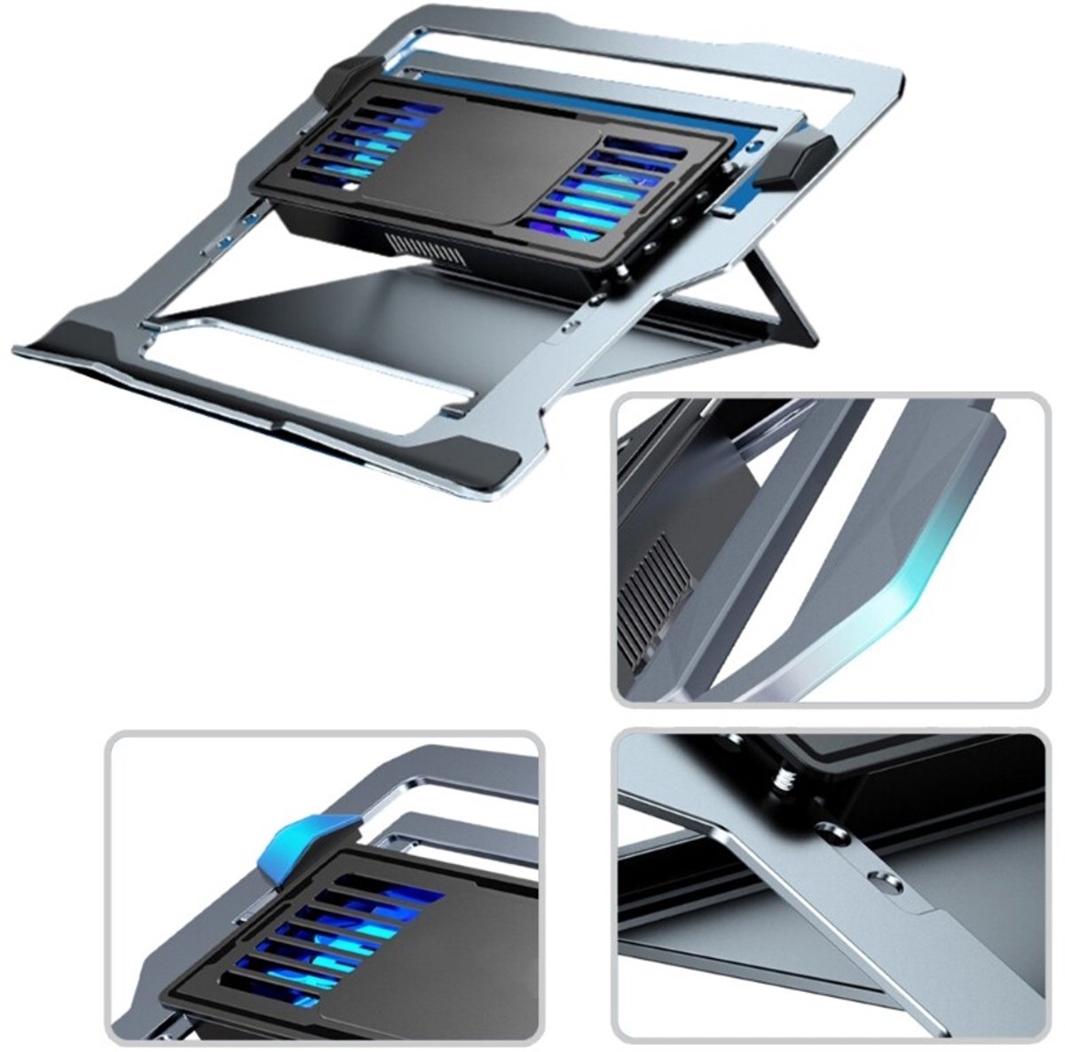 Laptopkoelpad met stille ventilator voor computer, laptop en gaming