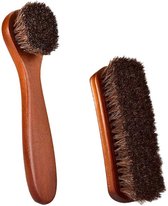EXCITAT Schoenborstel - Paardenhaar Schoenborstel - Schoenpoetsborstel - Voor Schoenverzorging - Set van 2