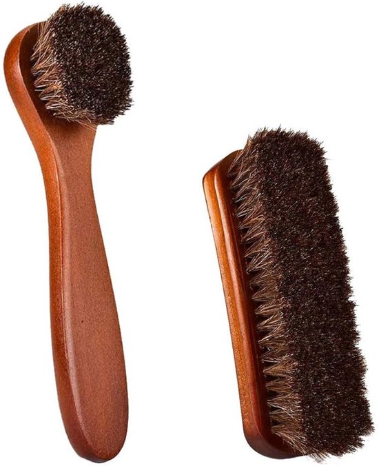 Schoenpoetsborstel van Lettro, Houten Dauber Schoenborstel om Was en Crème Aan te Brengen op Schoenen en Laarzen, Paardenhaar Schoenborstel Geschikt