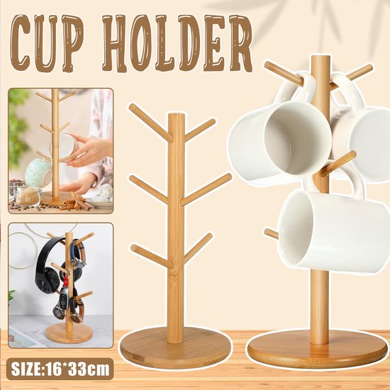 Support en bois en forme d'arbre, support à tasses, support à tasses à café, support de rangement, crochet, maison, cuisine