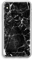 Case Company® - Hoesje geschikt voor iPhone XS hoesje - Zwart Marmer - Soft Cover Telefoonhoesje - Bescherming aan alle Kanten en Schermrand