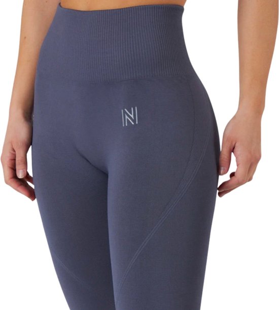 Norfolk Sportlegging Dames - High Waist - Naadloos - Flatterende Pasvorm - Vochtafvoerende Sportbroek - Grijs - Small - Erica Leggings van Merkloos — afbeelding 4