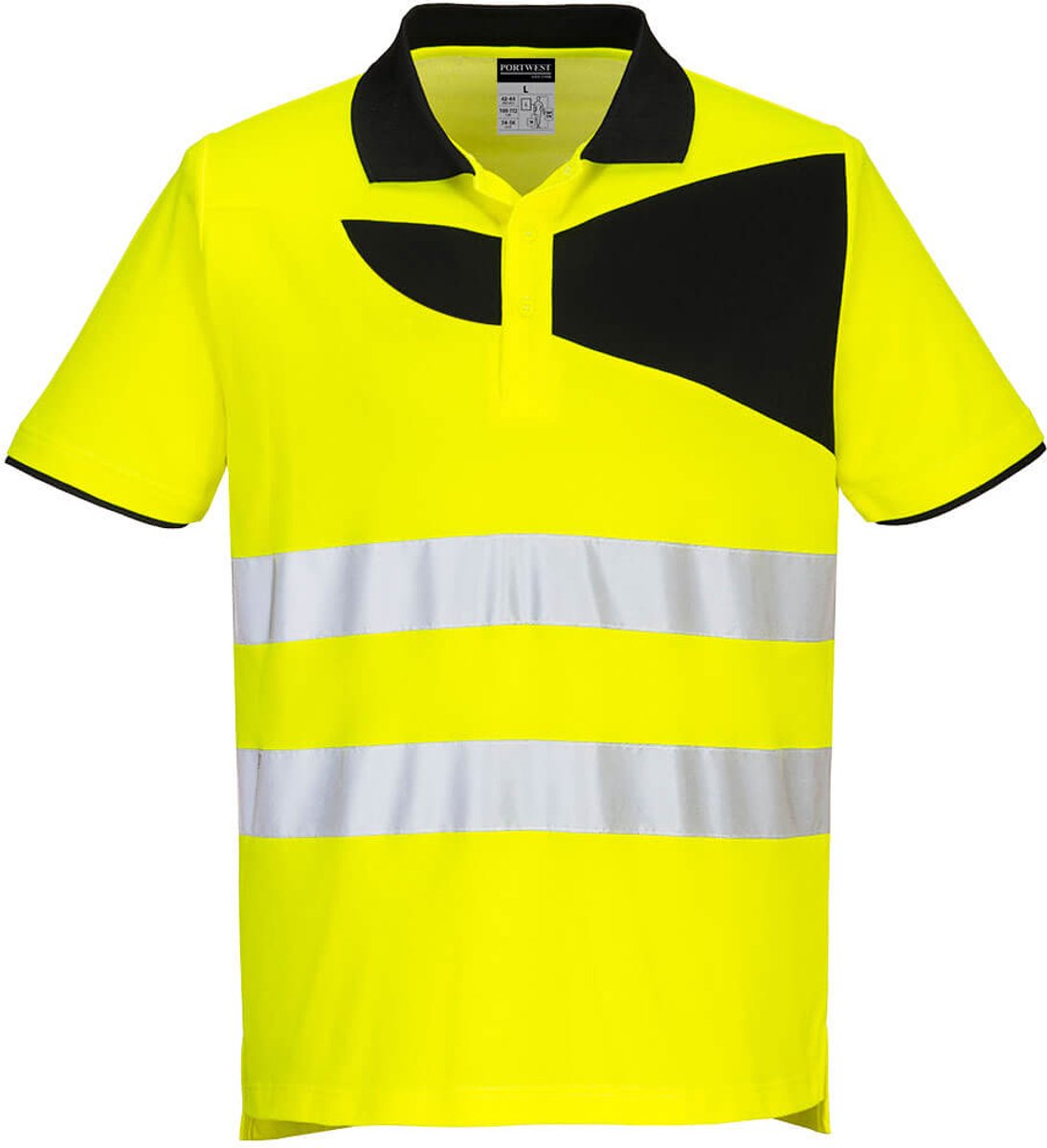 Portwest PW2 Hi-Vis polo K/M PW212 - Geel/Zwart - S