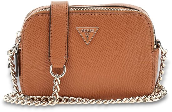 GUESS Sac à épaule bandoulière Noelle II Crossbody Camera Bag Light Cognac Marron clair