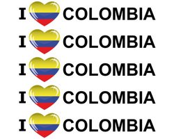 Sticker - 5x - I love Colombia - 19 x 4 cm - colombia - landenthema