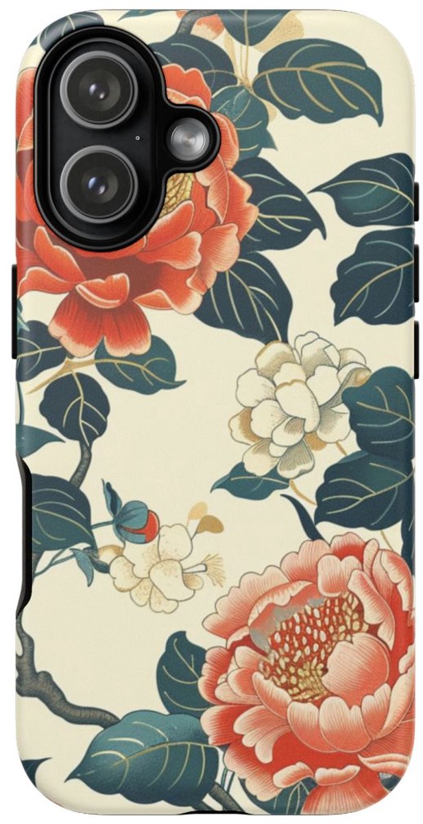 Vintage Pioenrozenpatroon – Telefoonhoesje Geschikt voor iPhone 17