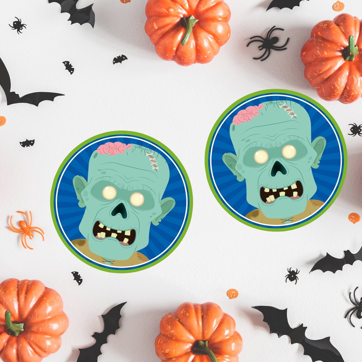 Halloween bierviltjes - 20x stuks - zombie - karton - dubbelzijdig - horror