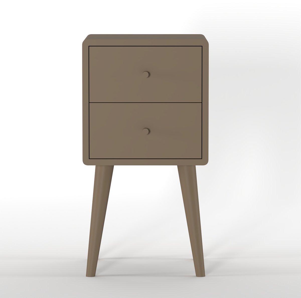 Woonexpress Nachtkastje Borba - Mangohout / MDF - Bruin - 30x57x30 cm (BxHxD) - 2 Lades