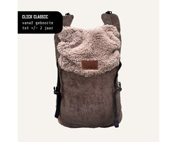 ByKay Draagzak Click Carrier Classic - Ergonomische Draagzak Baby ByKay Click Classic - draagzak baby - ergonomisch - tot 18kg - newborn tot 2 jaar - comfortabel en snel - bruin - Rib Chocolate Brown Winter