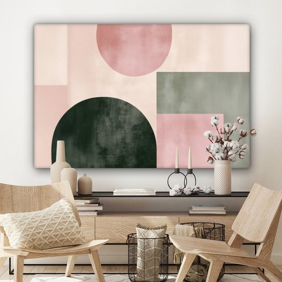 Tableau sur toile 120x80 cm - Décoration murale Formes - Abstrait - Cercle - Zwart - Décoration murale salon - Décoration chambre - Accessoires chambre - Peintures sur toile