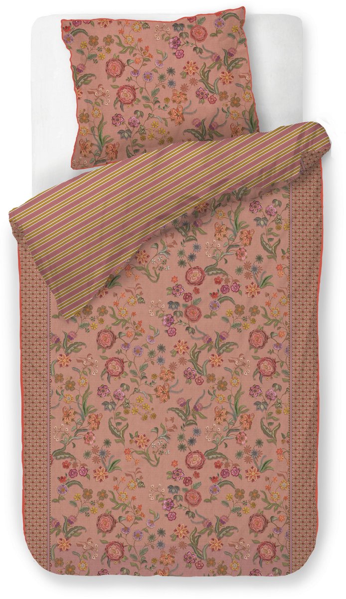 Pip Studio Coco Flower dekbedovertrek - Eenpersoons - 140 x 200/220 cm - Koraal van Pip Studio — afbeelding 2