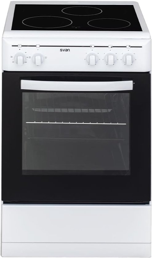 Cuisinière électrique avec four et plaque vitrocéramique, 3 zones de cuisson, 48 litres, économe en énergie