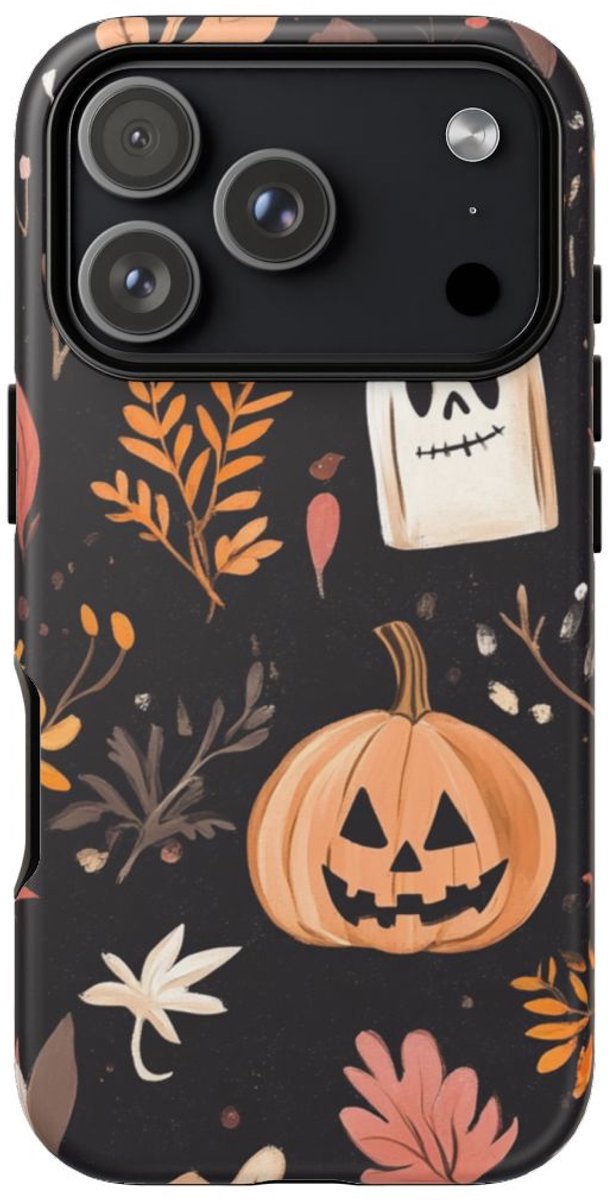 Halloween Pompoen- en Spookmotief – Telefoonhoesje Geschikt voor iPhone 17 Pro