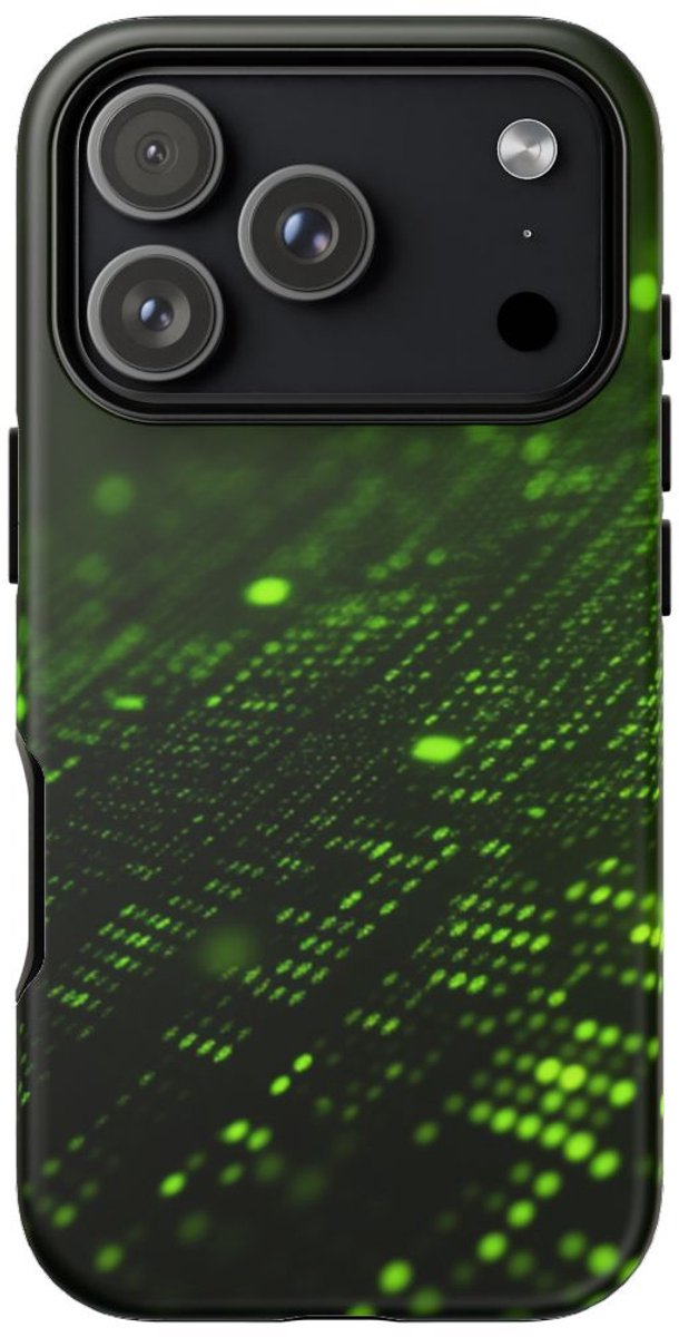 Digitale Groene Cyber Raster Abstract – Telefoonhoesje Geschikt voor iPhone 17 Pro